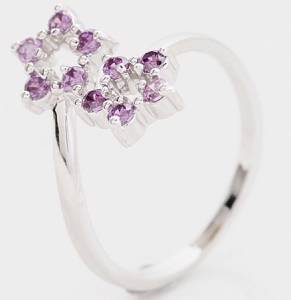 9K White Gold Filled Amethyst Engagement Wedding Ring size P